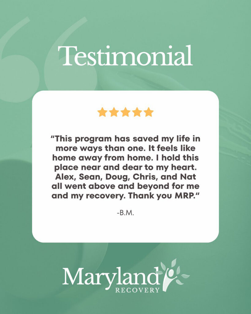  Life-changing recovery testimonial from a Maryland Recovery client. 